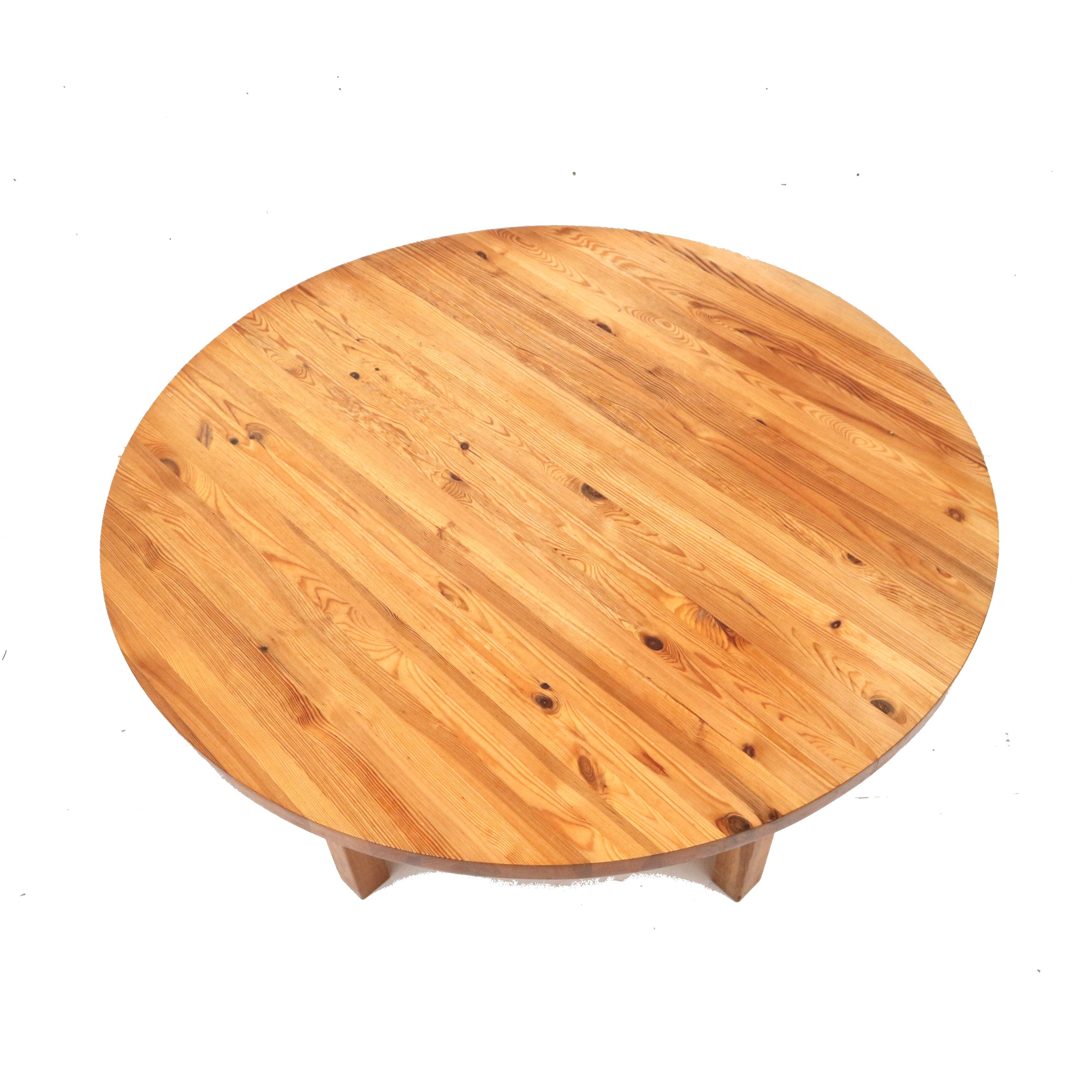 Table à manger ronde vintage en pin massif Norden d'Ikea des années 70