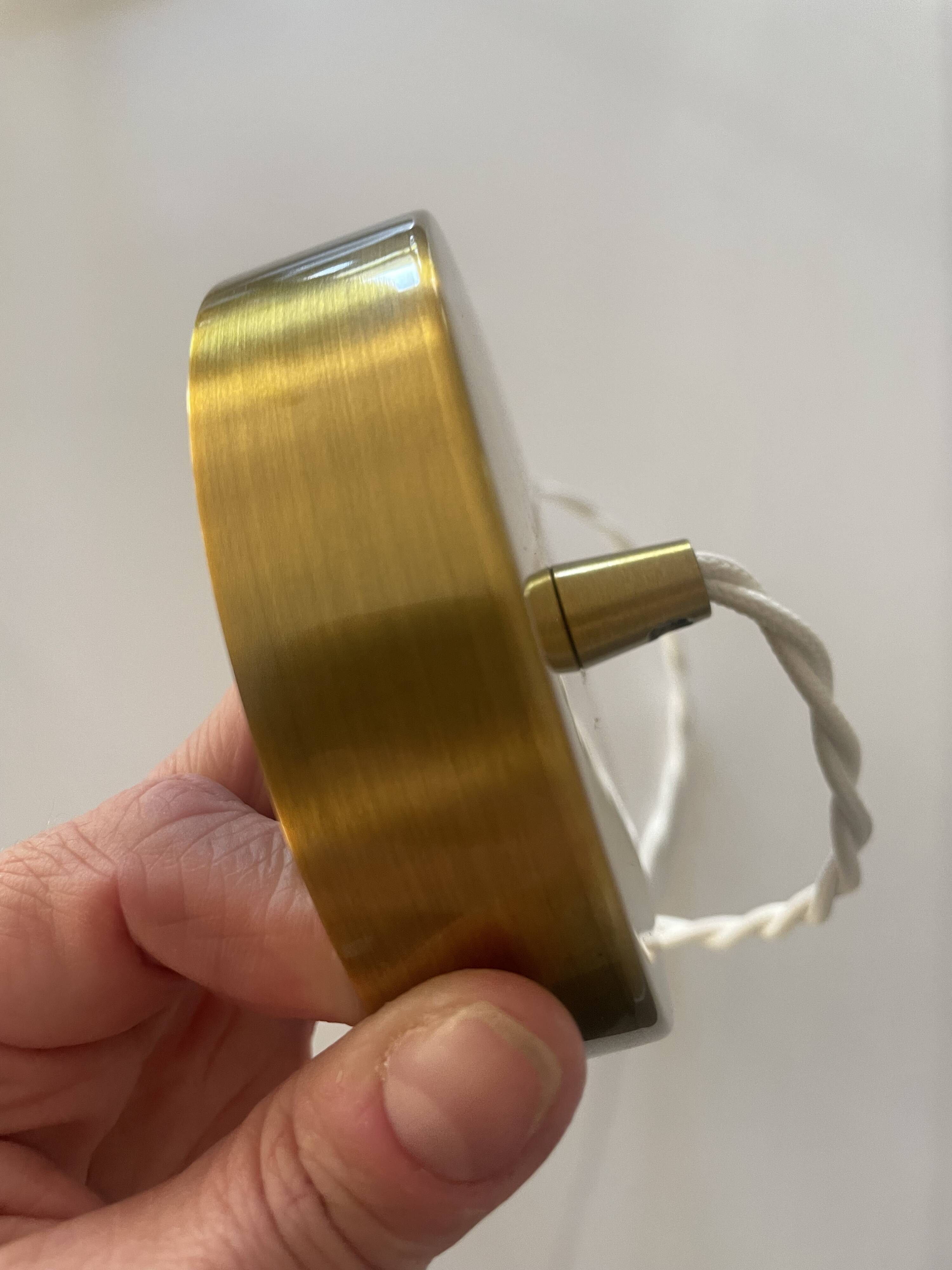 Vintage scalloped opaline glass and gold-tone metal pendant light