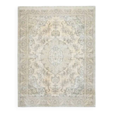 Tapis d'aire vintage persan fait main en laine et coton orange des années 1970 290x372