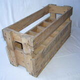 Old wooden crate for milk bottles