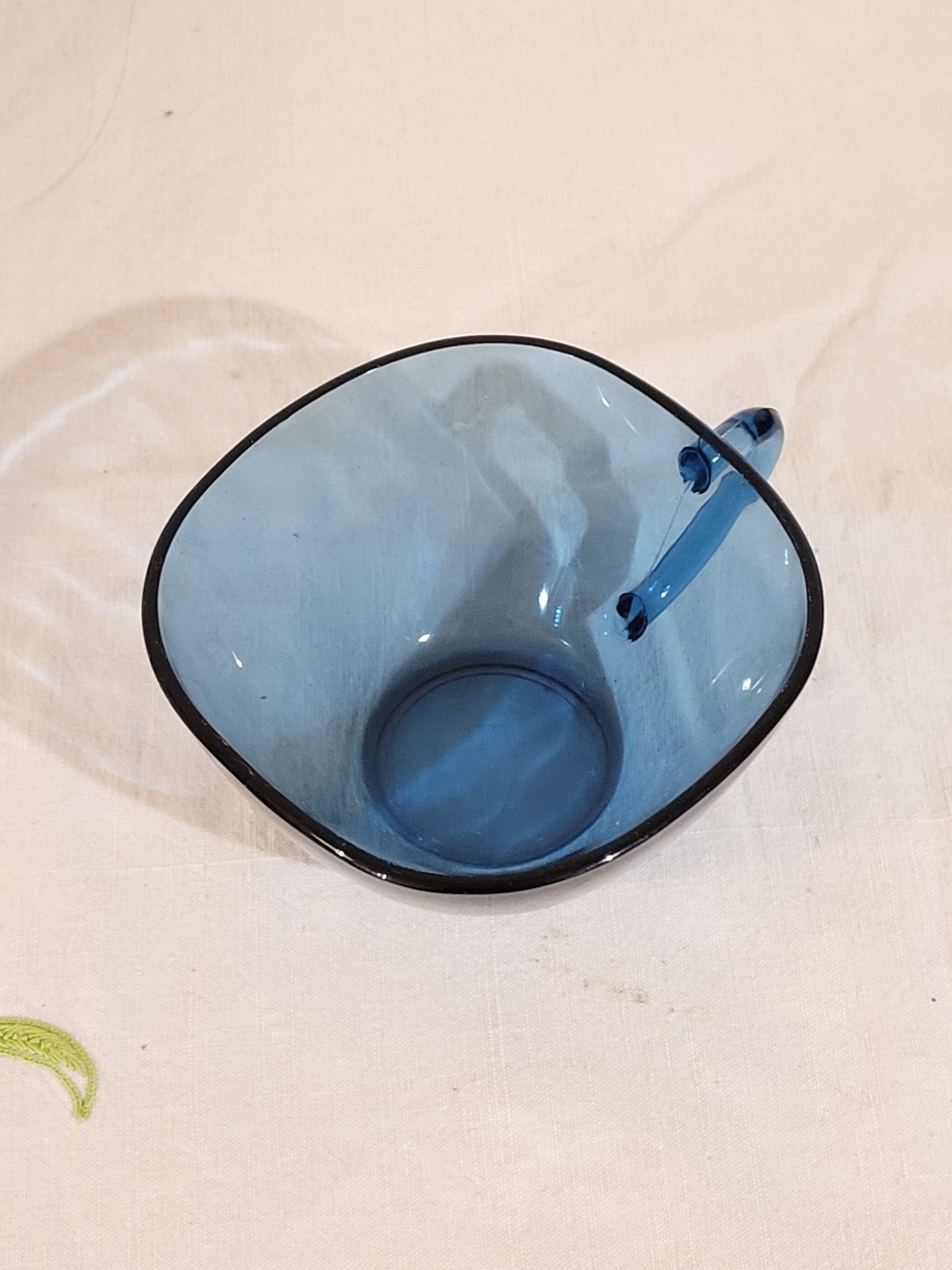 3 cups Vereco blue glass - vintage