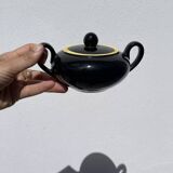 Sucrier bonbonnière céramique noir et jaune villeroy et boch Biarritz