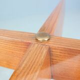 Gio Ponti Coffee Table for Isa Bergamo in oak with Round Cristal Top, 1957