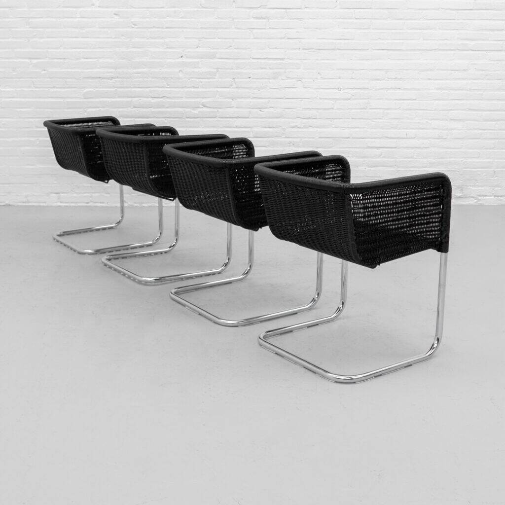 Ensemble de chaises de salle à manger Tecta D44 des années 1980