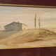 Oil painting on panel, Tuscan countryside landscape, signed