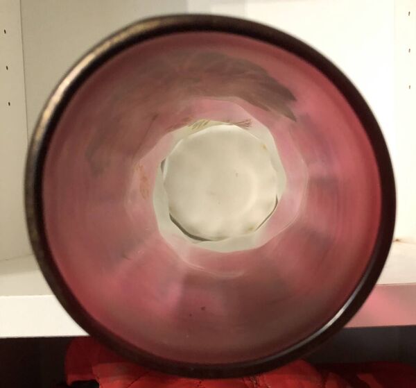 Vase verre émaillée Legras