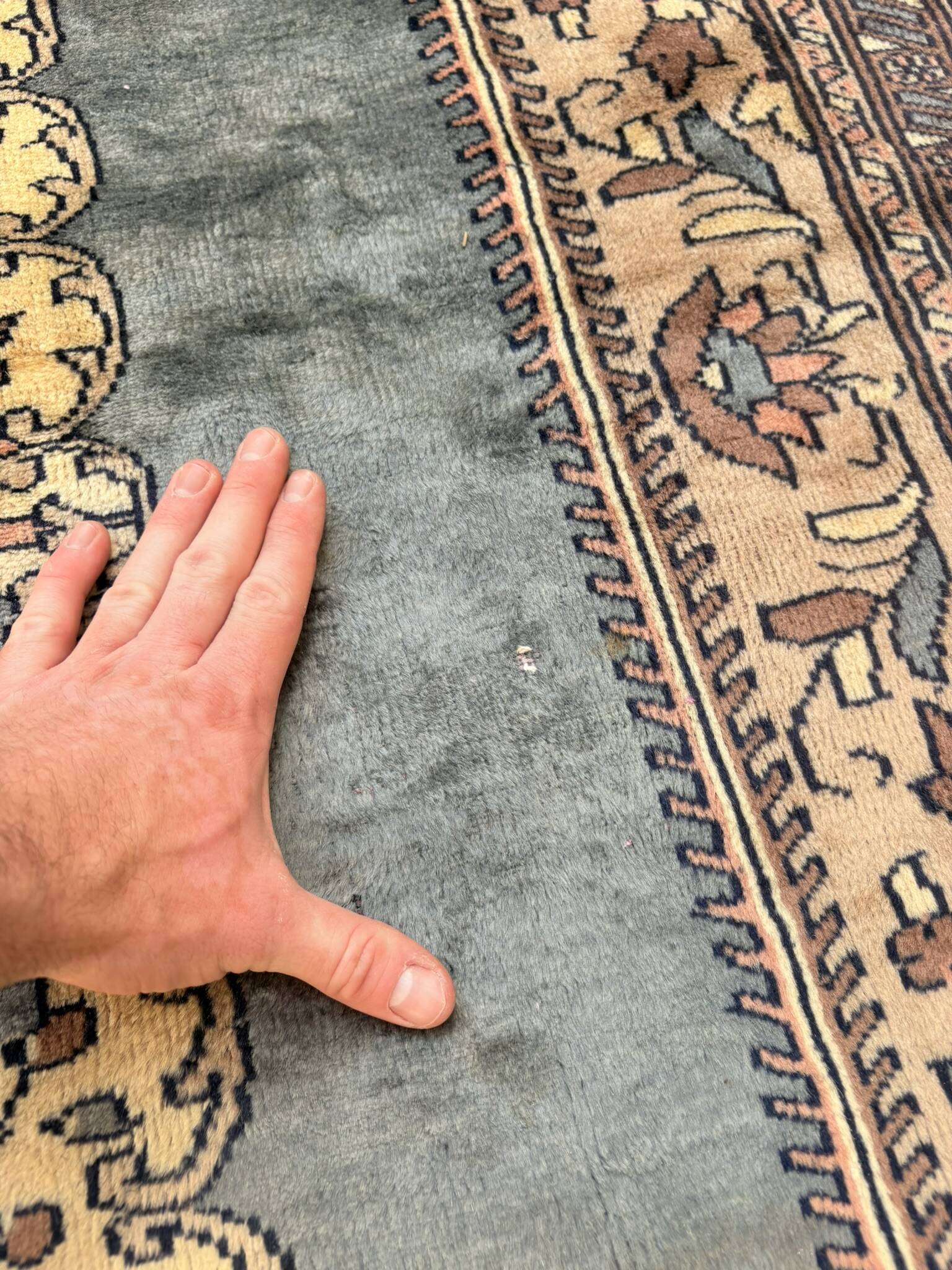 Vintage Persian Moud Carpet Handwoven Wool 240x160 Iran Oriental Old Salon
