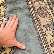 Vintage Persian Moud Carpet Handwoven Wool 240x160 Iran Oriental Old Salon