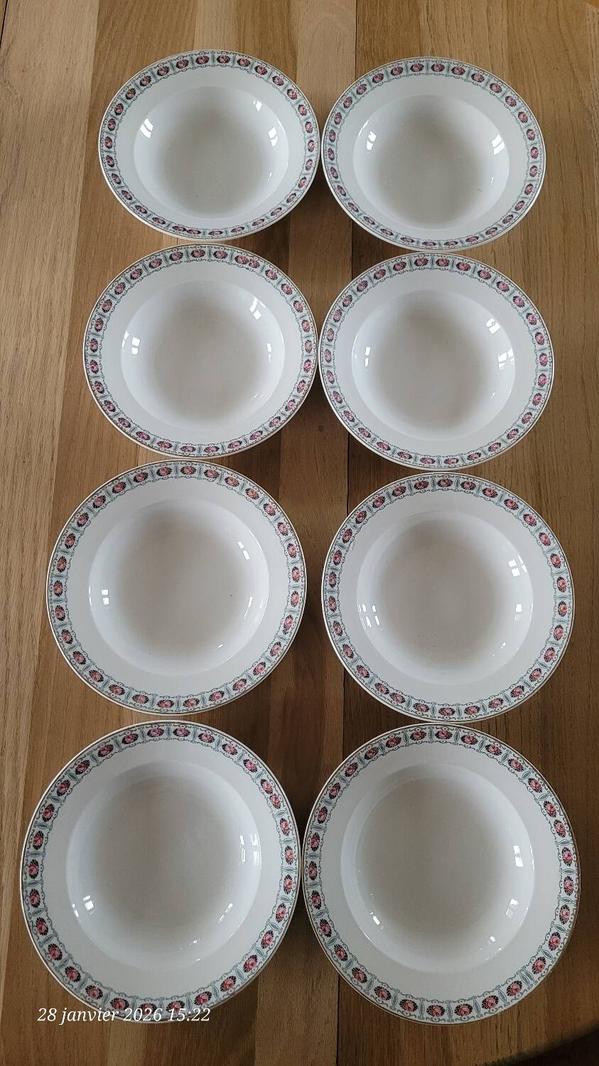 8 deep plates Sté Céramique Maestricht