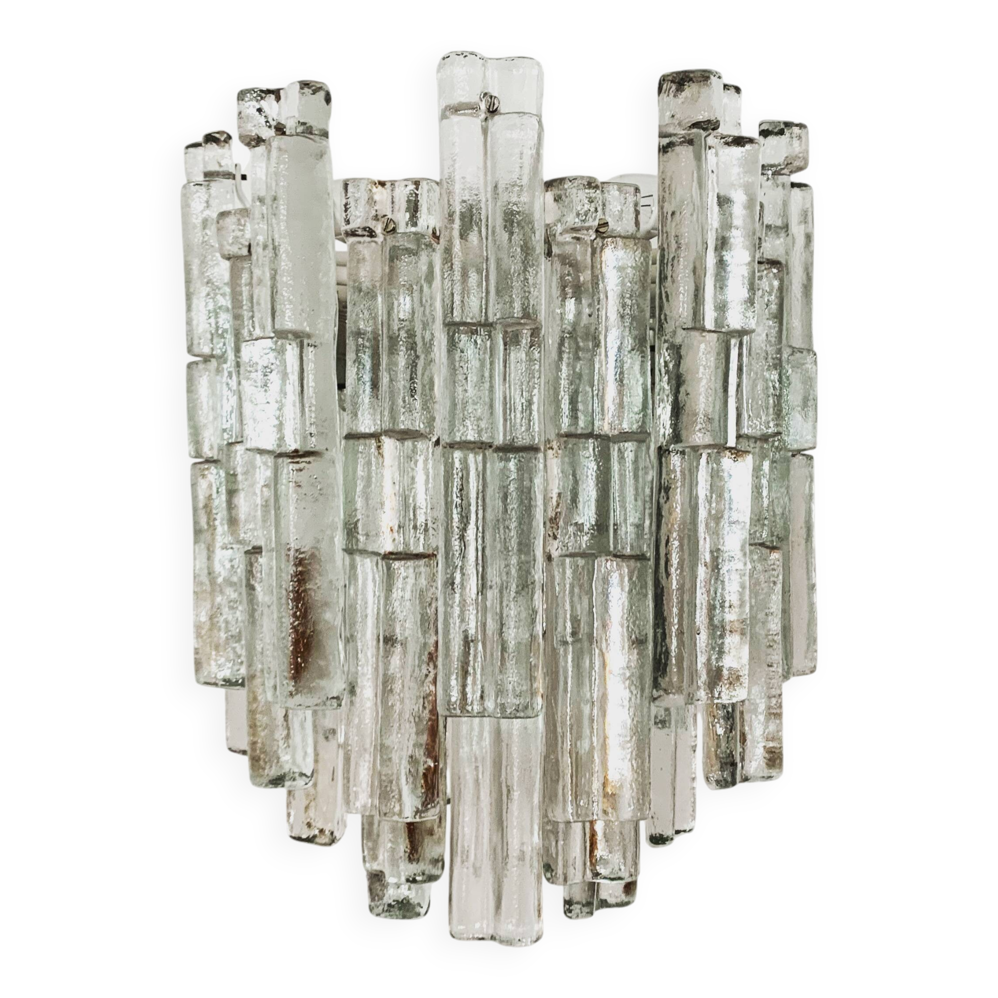 Large Ice Glass Chandelier by J.T. Kalmar