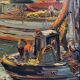 Antique painting, seascape signed Louis Dufour, dated 1943