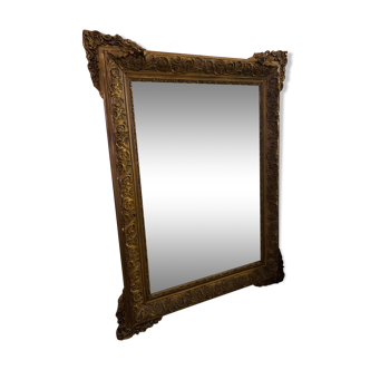 Golden ornate antique mirror 75x110cm