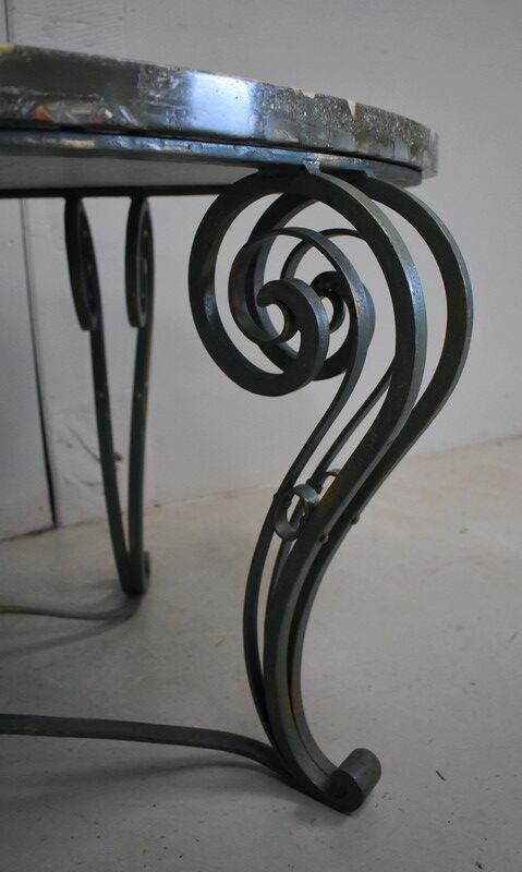 Marble and Forged Iron Low Table - 1950