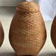 Large oval basket Indonesian weaving with lid H65 D50