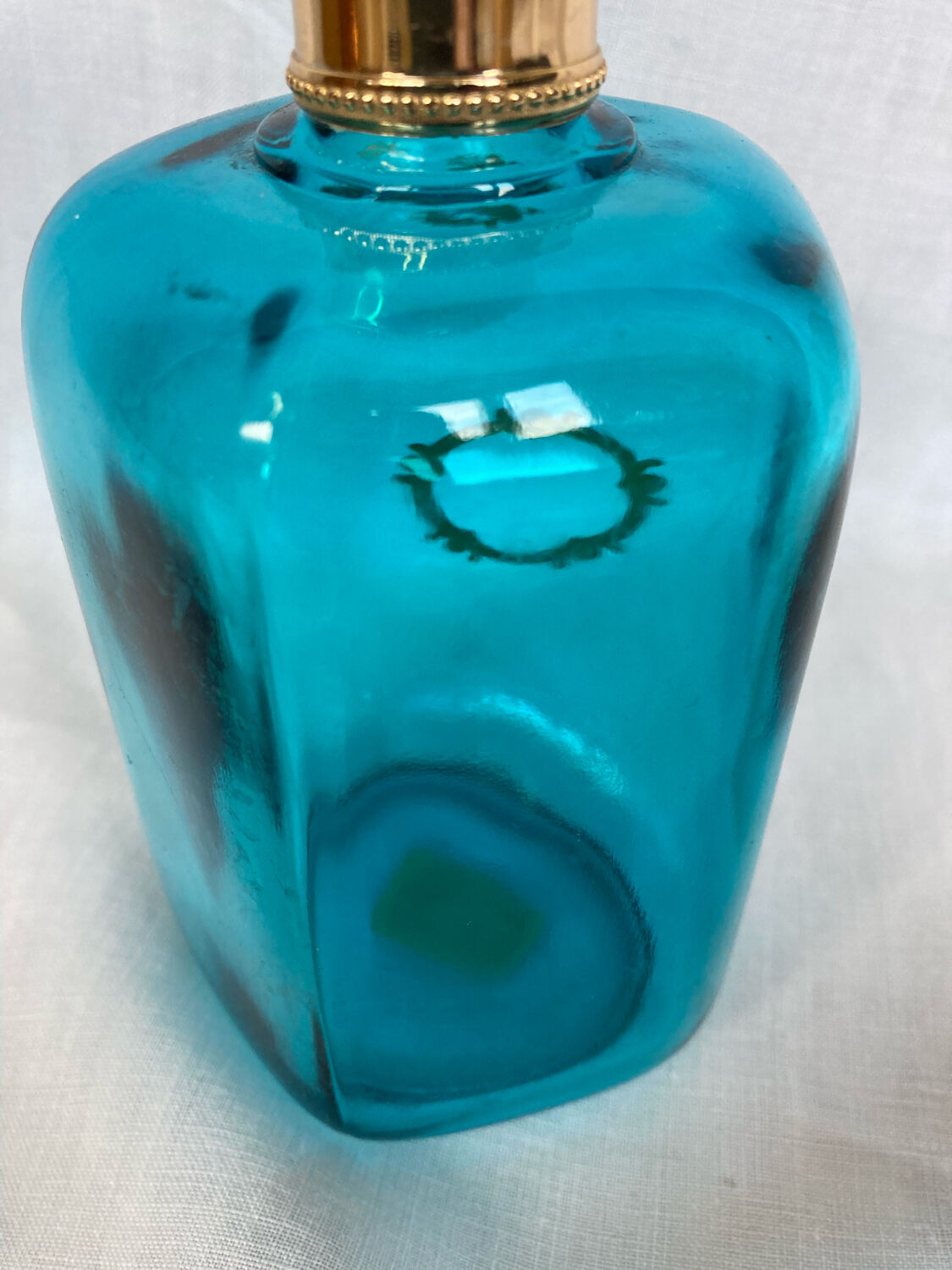 Blue glass toilet bottle Marcel Franck