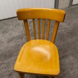 Pair of chairs bistro Baumann 1970s honey color