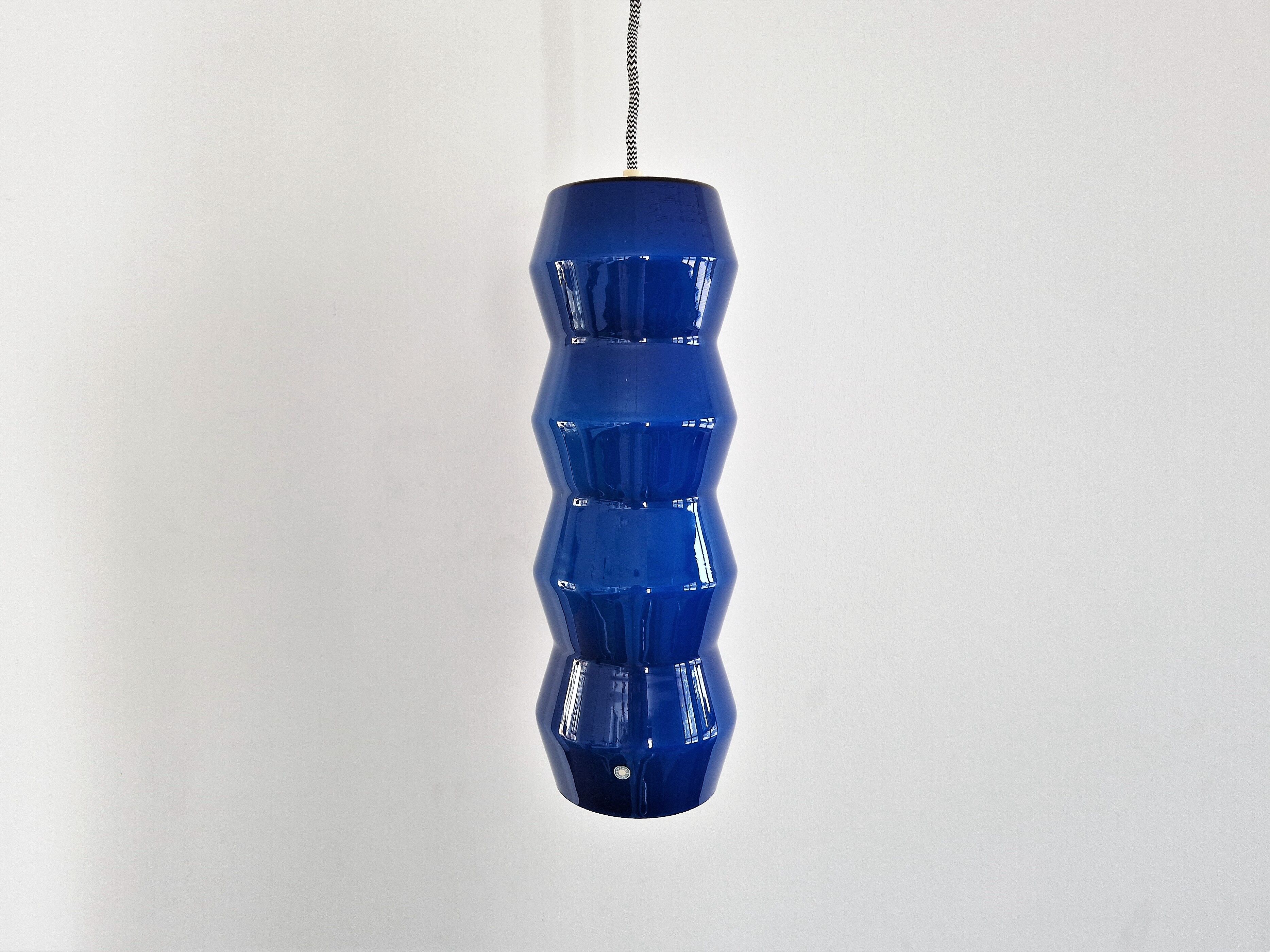 Blue colored Murano glass pendant lamp, Sweden 1960's