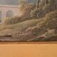 Aquarelle ancienne sur papier du début du XIXe siècle – paysage avec aqueduc.