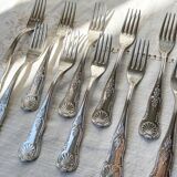 10 Vintage Rocaille Style Metal Forks