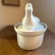 Oven dish in porcelain shaped like a pheasant