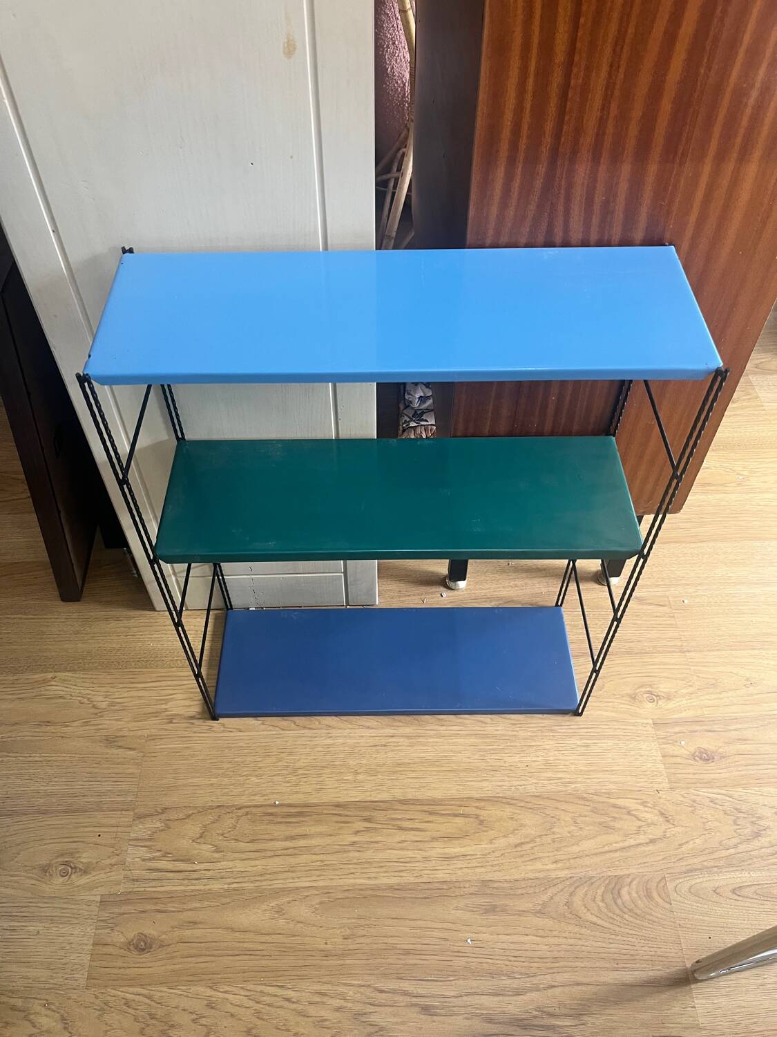 Vintage string metal wall shelf