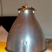 Suspension lampshade bell in vintage aluminum