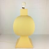 Ceramic lamp, pastel yellow Charolles earthenware 1980