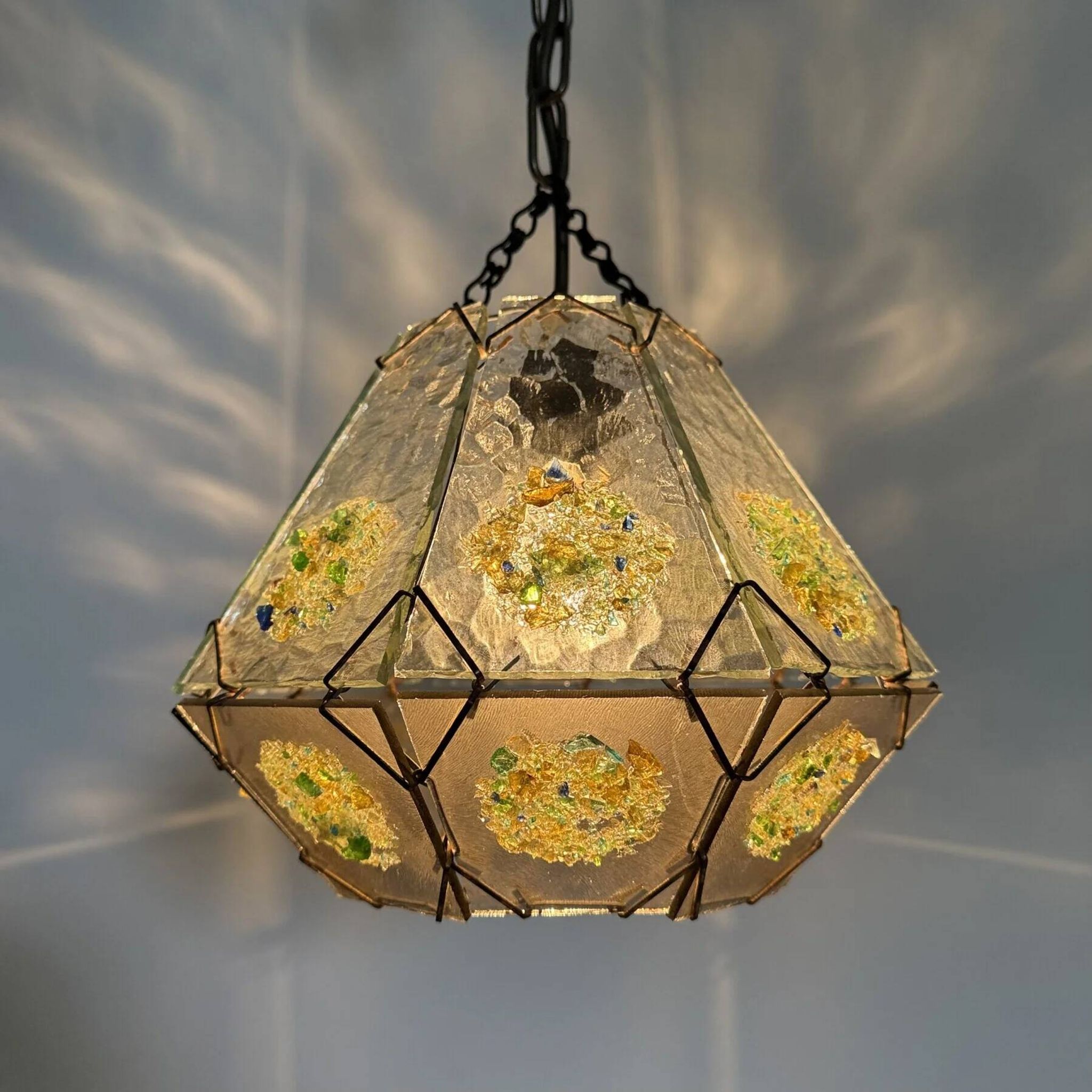 Suspension en verre brutaliste, années 1970