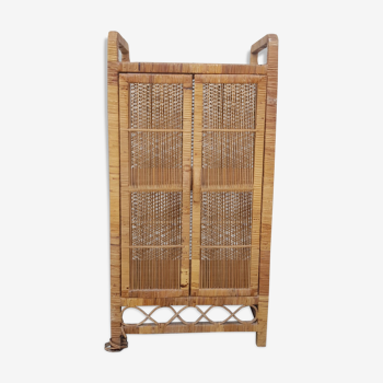 Vintage rattan cabinet