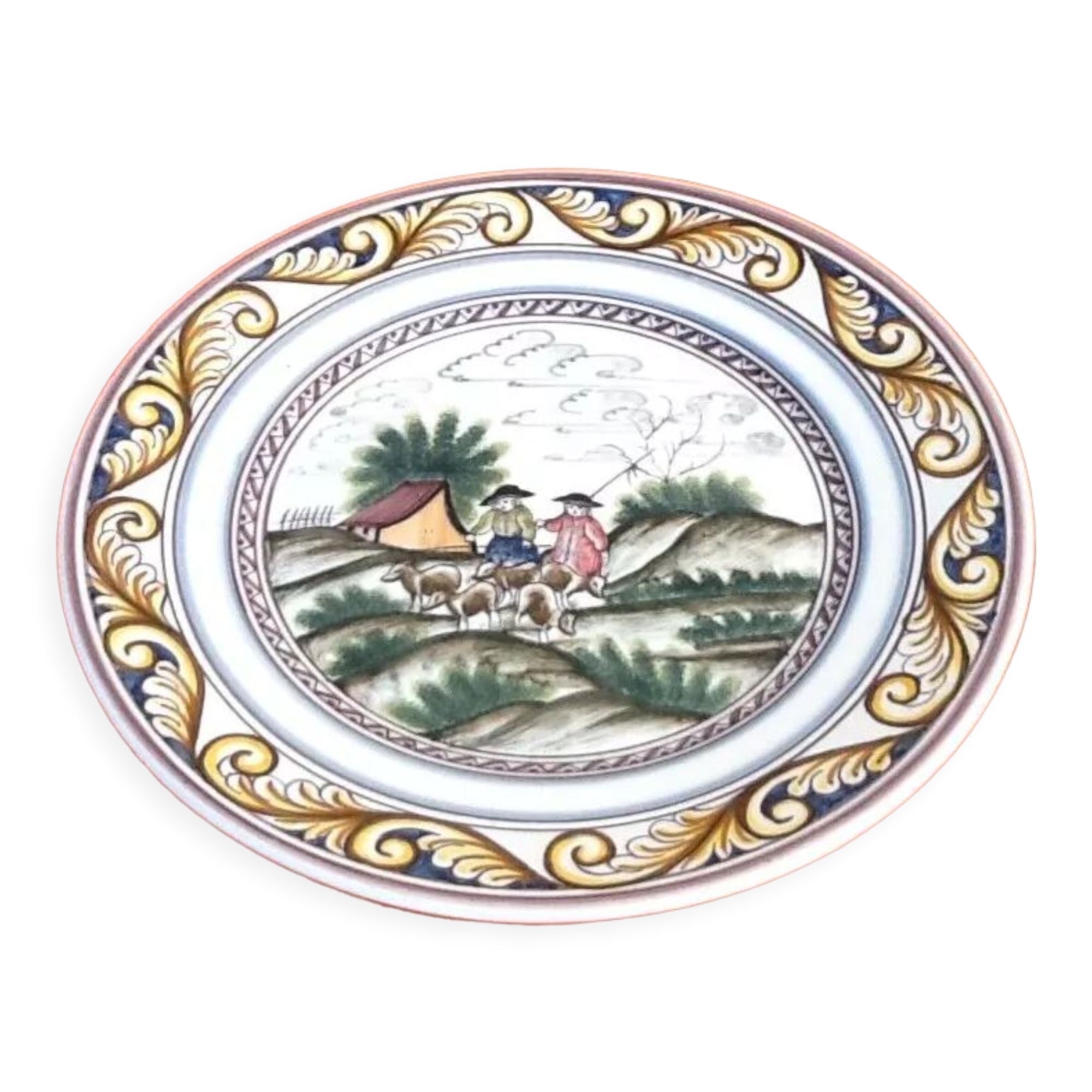 Polychrome ceramic plate Estrela De Conimbriga Portugal
