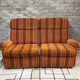 Pair of vintage 1970s modular armchairs – striped orange fabric