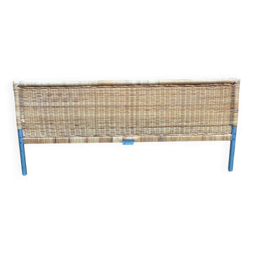 Scandinavian bed foot in bamboo, rattan, and wicker 1990 140cm