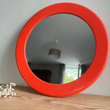 Syla vintage orange round plastic mirror