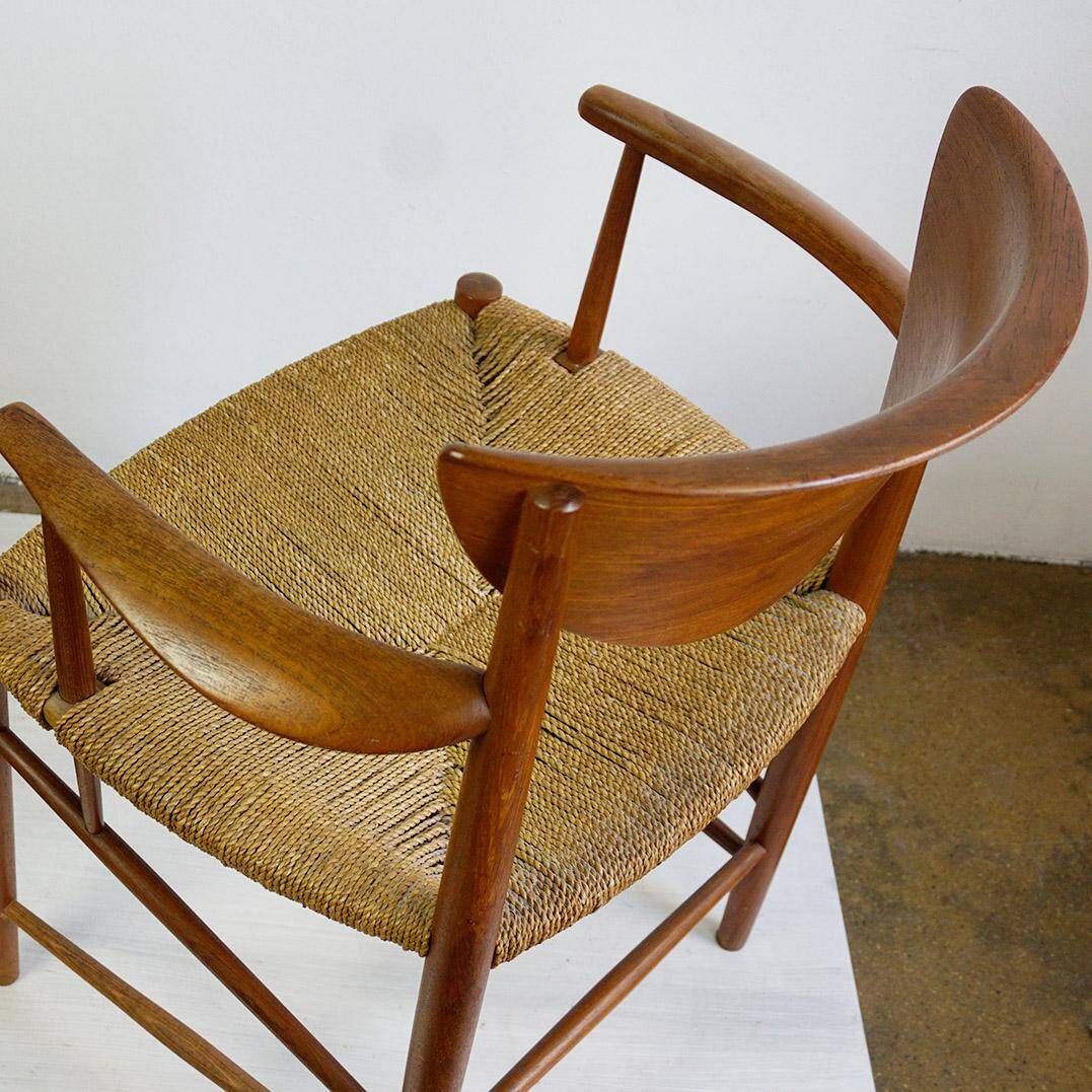 Pair of teak armchairs model 317 by Peter Hvidt for Soborg Mobler Denmark
