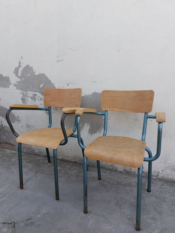 Paire de fauteuils de maître d'école