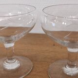 Set of 7 vintage engraved champagne glasses