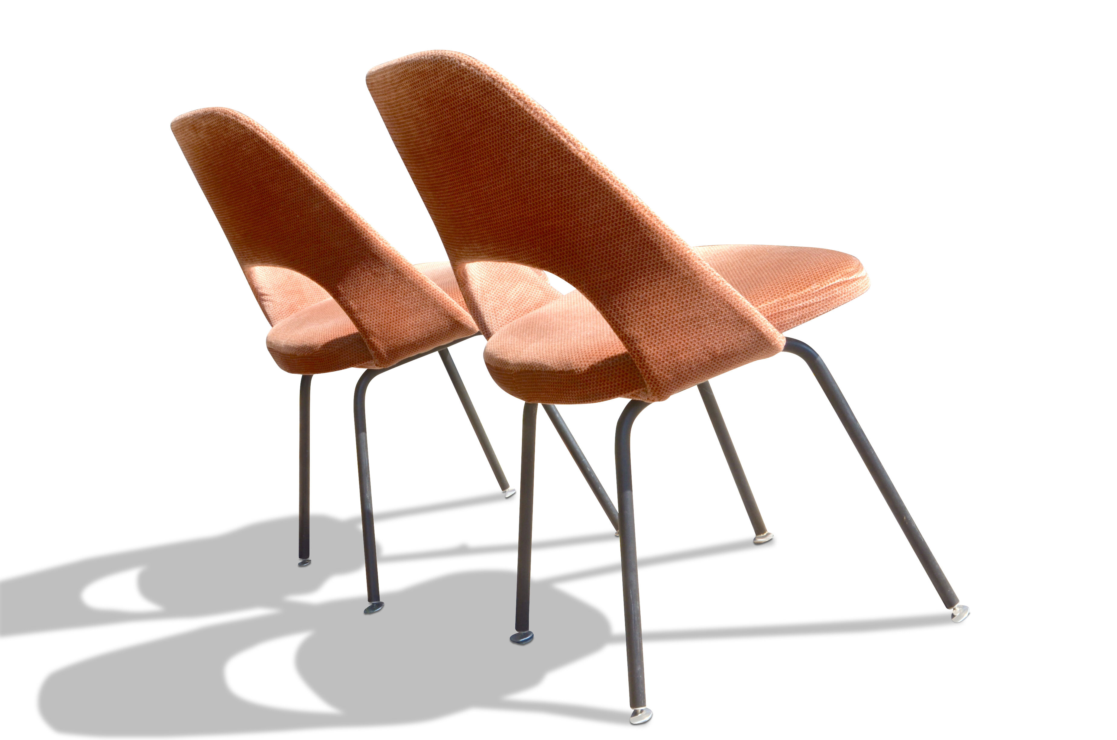 Pair of "Conference" chairs by Eero Saarinen in velvet Knoll