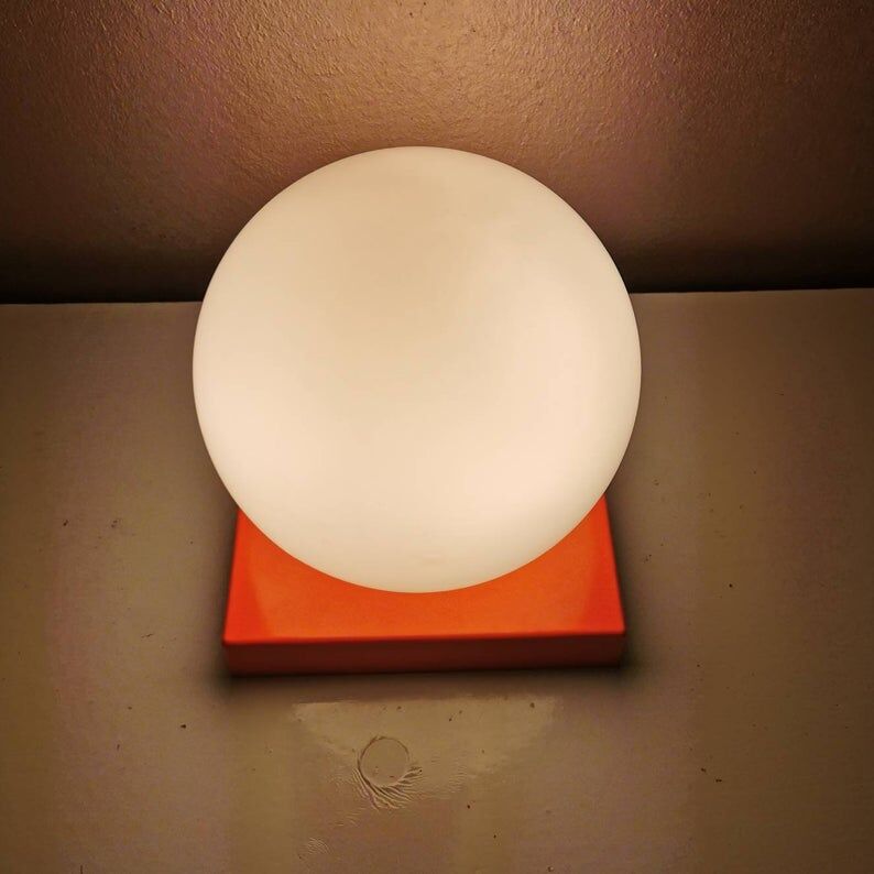 Lampe de table vintage orange 1980