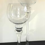 Duo of xl tealight holders in vintage crystal