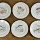 Set of 6 plates sea pattern Digoin Sarreguemines.
