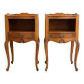 Pair of Louis XV bedside tables in solid wood.