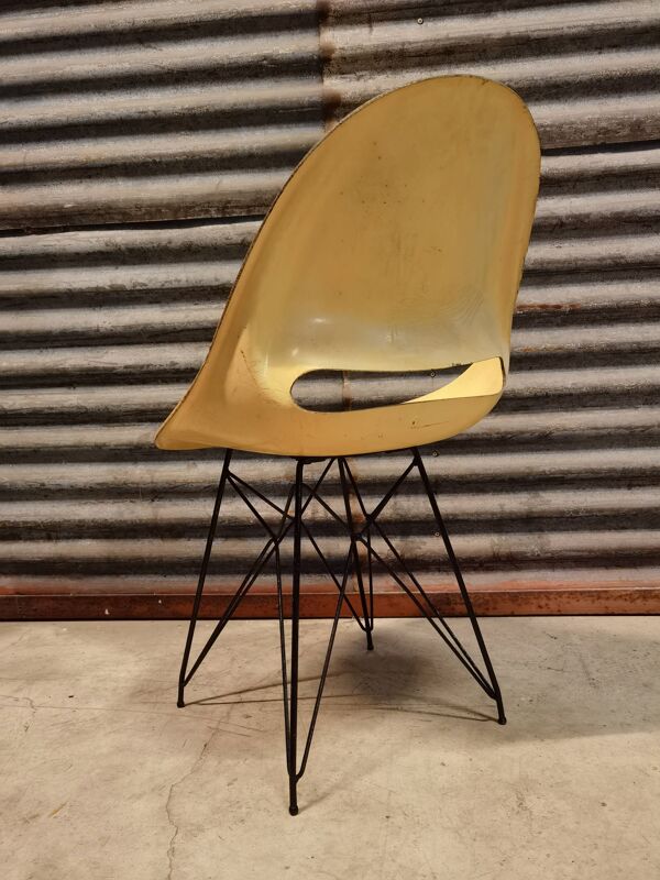 Lot de 4 chaises beige de Miroslav Navràtil par Vertex