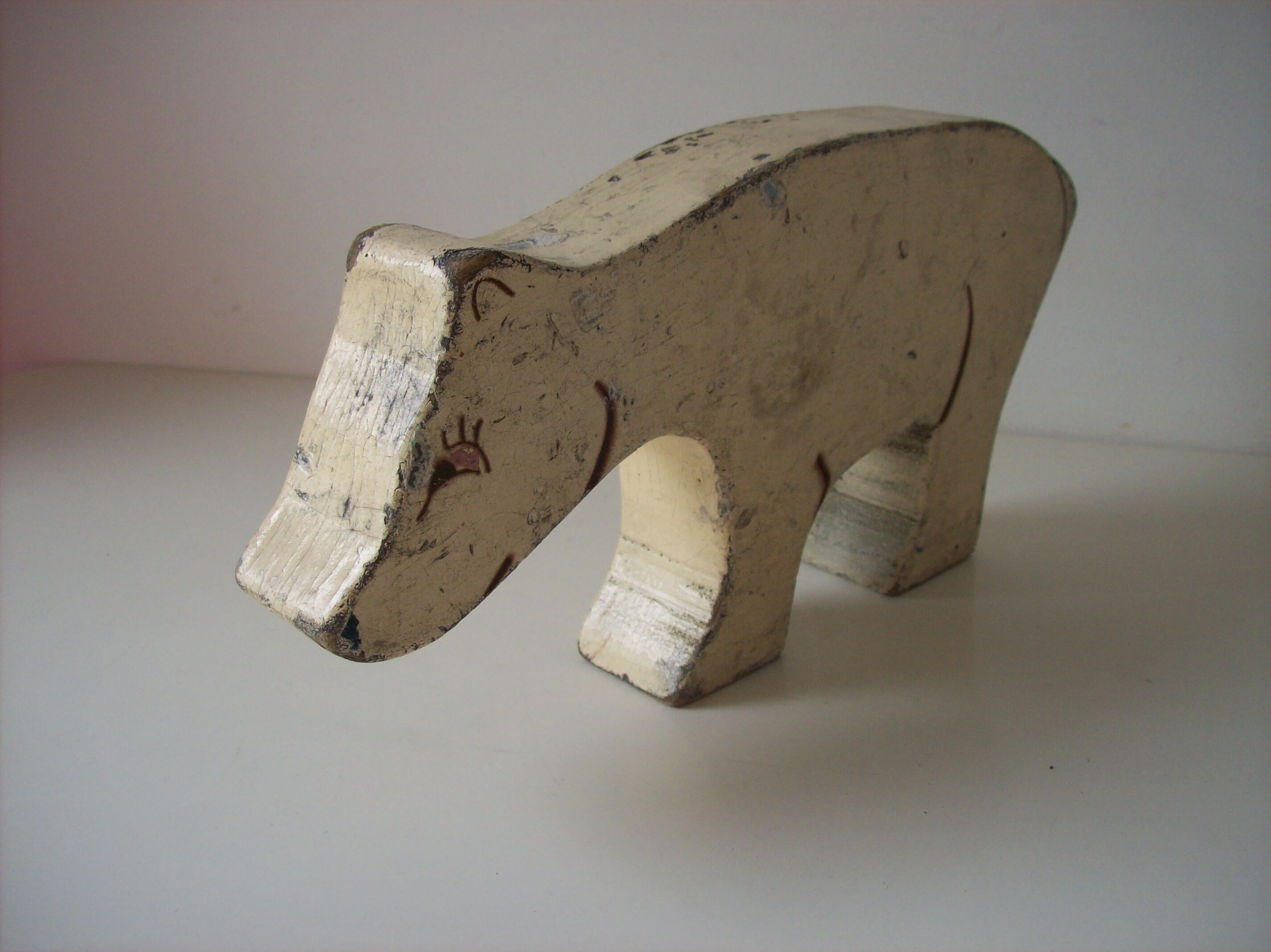 Wooden old toy bear