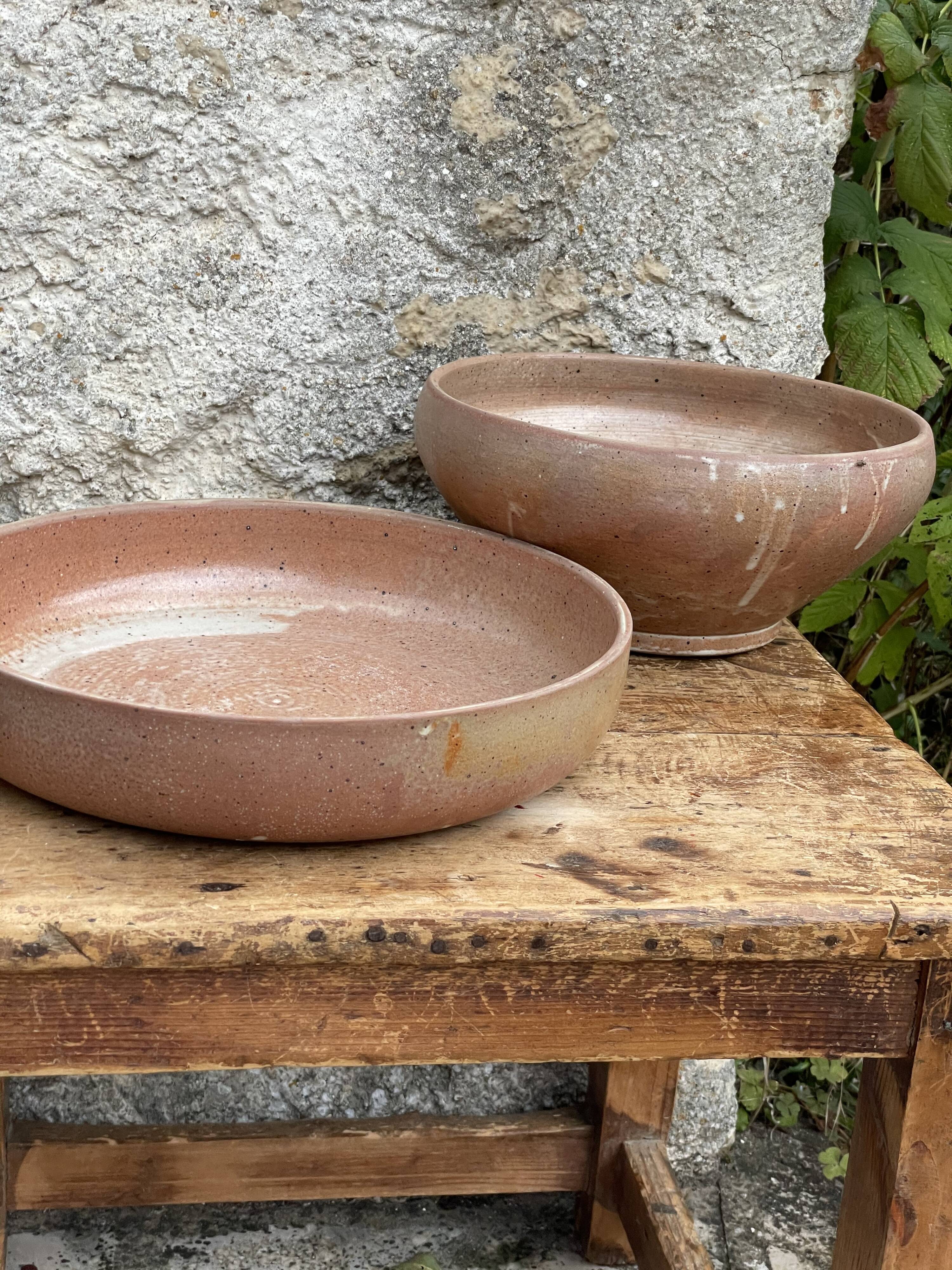 Sandstone jar and large dish