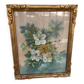 Framed silk painting
