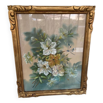 Framed silk painting