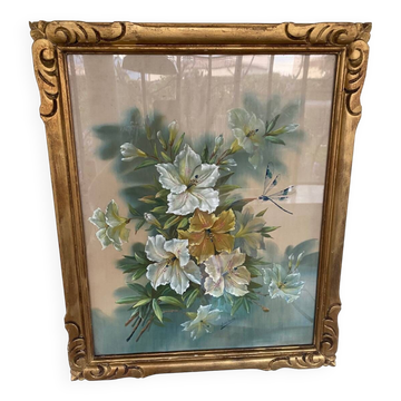 Framed silk painting
