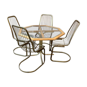 Dining room table and chairs, 1970