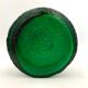 Vintage vase in moulded glass, green and gold patterns - 1970s