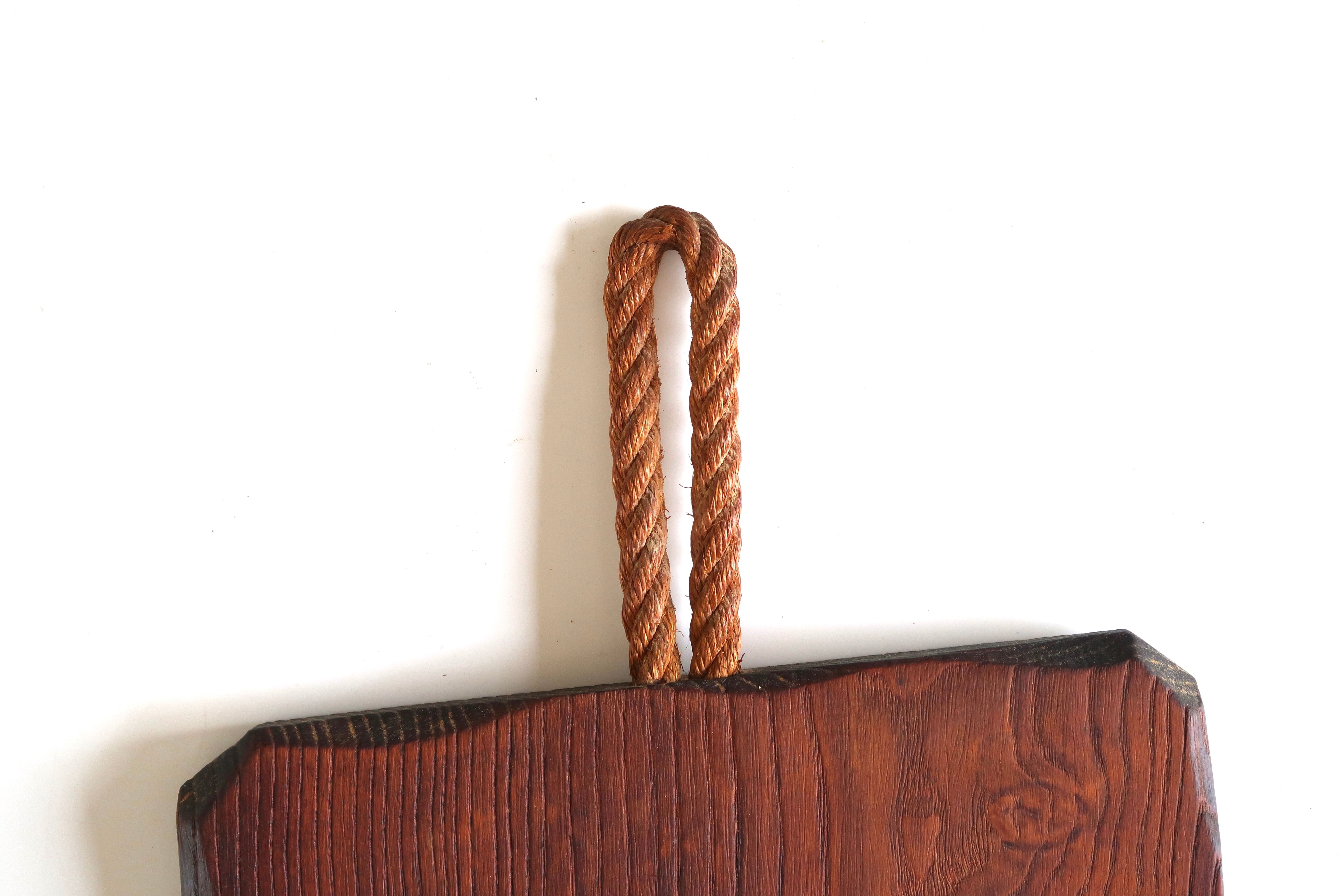 Free-form wooden mirror, 70s